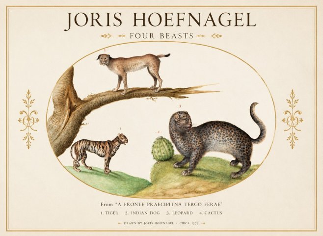 Joris Hoefnagel Four Beasts No1 - Juliste