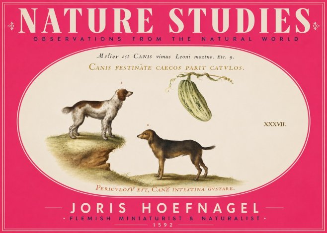 Joris Hoefnagel Canis Festinas Caecos Parit Catulos No5 - Juliste