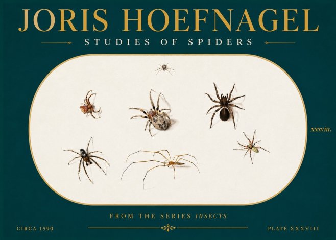 Joris Hoefnagel Studies of Spiders I No5 - Juliste