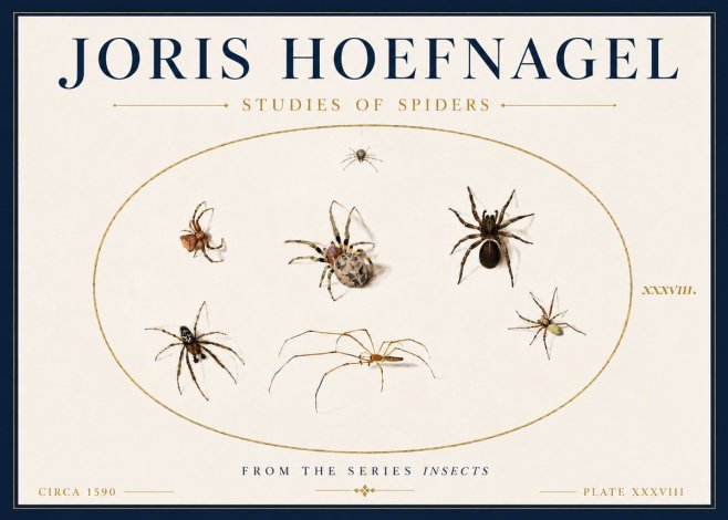 Joris Hoefnagel Studies of Spiders I No6 - Juliste