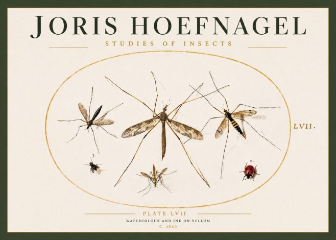 Joris Hoefnagel Studies of Insects II No3 - Juliste