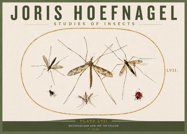 Joris Hoefnagel Studies of Insects II No5 - Juliste
