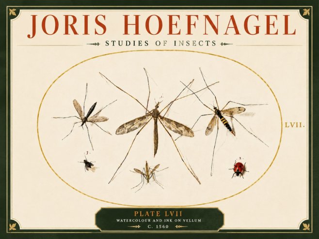 Joris Hoefnagel Studies of Insects II No6 - Juliste