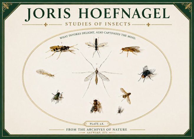 Joris Hoefnagel Studies of Insects III No5 - Juliste