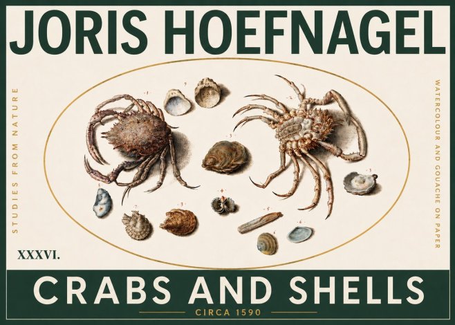 Joris Hoefnagel Crabs and Shells - Studies from Nature No5 - Juliste