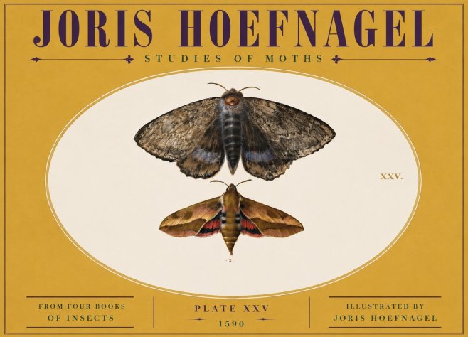 Joris Hoefnagel Studies of Moths I No5 - Juliste