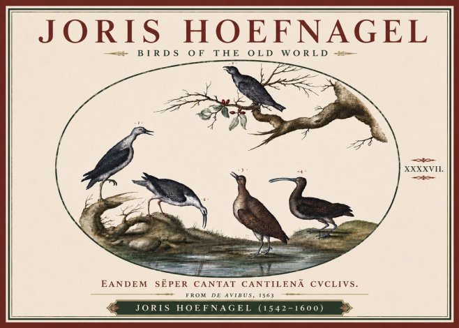Joris Hoefnagel Birds of the Old World No6 - Juliste