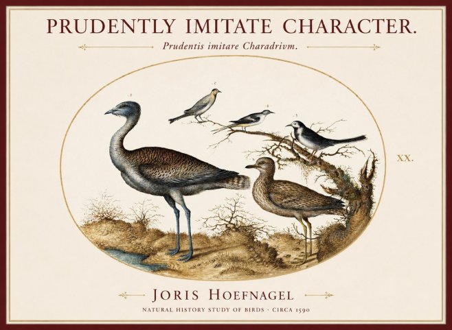 Joris Hoefnagel Prudently Imitate Character. No1 - Juliste