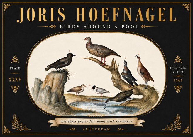Joris Hoefnagel Birds Around a Pool No6 - Juliste
