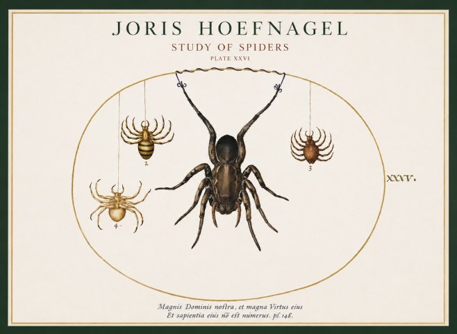 Joris Hoefnagel Study of Spiders No1 - Juliste
