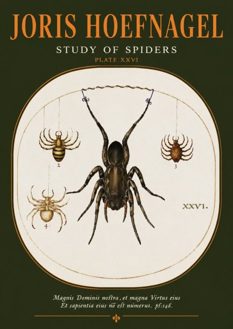 Joris Hoefnagel Study of Spiders No2 - Juliste