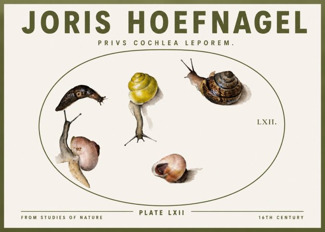 Joris Hoefnagel Privs Cochlea Leporem. No3 - Juliste