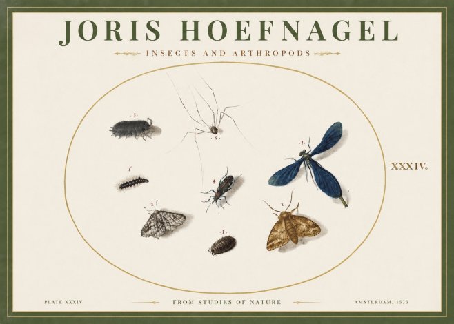 Joris Hoefnagel Insects and Arthropods No2 - Juliste