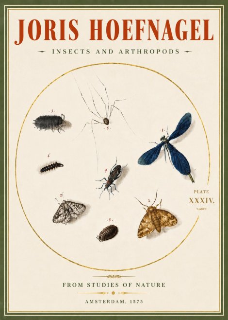 Joris Hoefnagel Insects and Arthropods No5 - Juliste