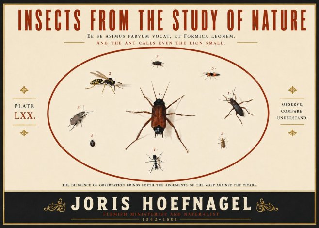 Joris Hoefnagel Insects from the Study of Nature No4 - Juliste