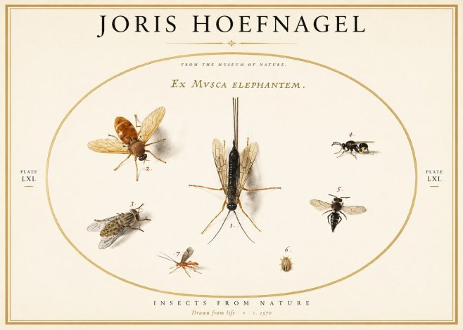 Joris Hoefnagel Ex Mvsca Elephantem. No1 - Juliste