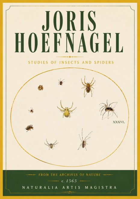 Joris Hoefnagel Studies of Insects and Spiders No6 - Juliste