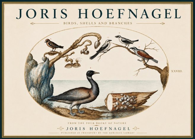 Joris Hoefnagel Birds, Shells and Branches No5 - Juliste