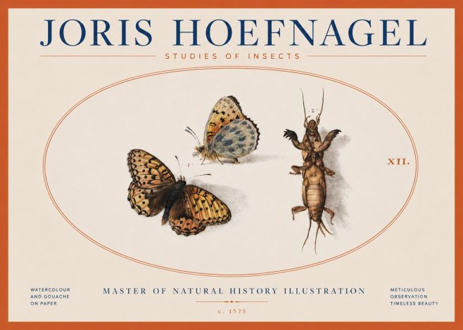 Joris Hoefnagel Studies of Insects Xii No3 - Juliste