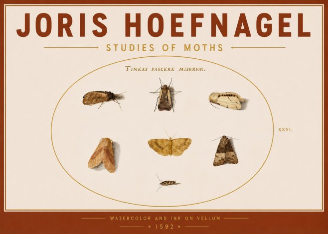 Joris Hoefnagel Studies of Moths II No5 - Juliste