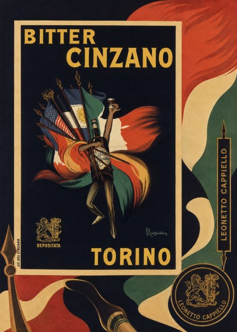 Leonetto Cappiello Bitter Cinzano Torino No6 - Juliste