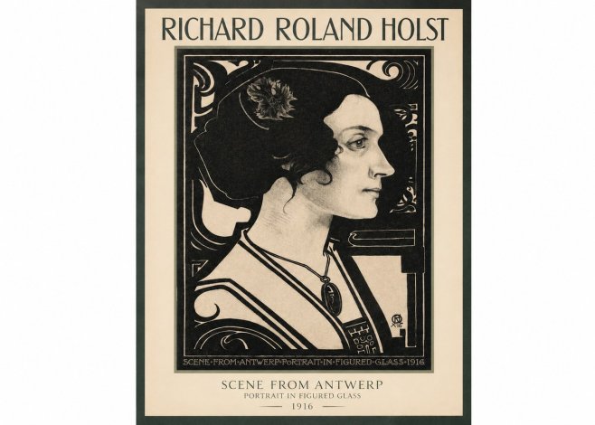 Richard Roland Holst Scene from Antwerp - Portrait in Figured Glass No2 - Juliste