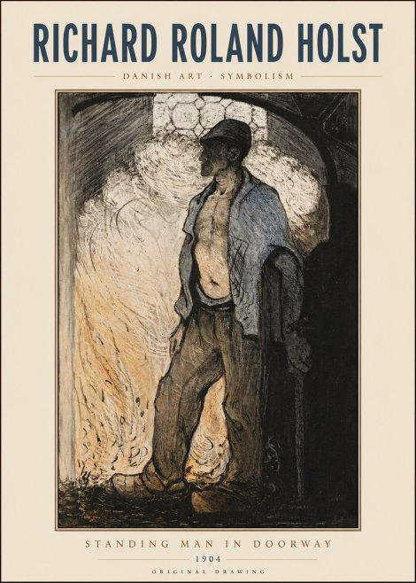Richard Roland Holst Standing Man in Doorway No3 - Juliste