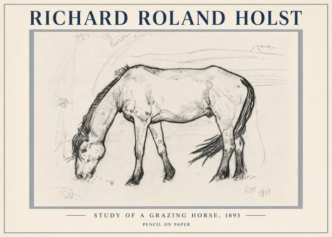 Richard Roland Holst Study of a Grazing Horse No5 - Juliste