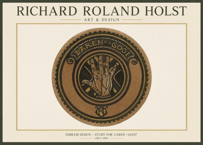 Richard Roland Holst Emblem Design – Study for 'Lären • Goot' No1 - Juliste
