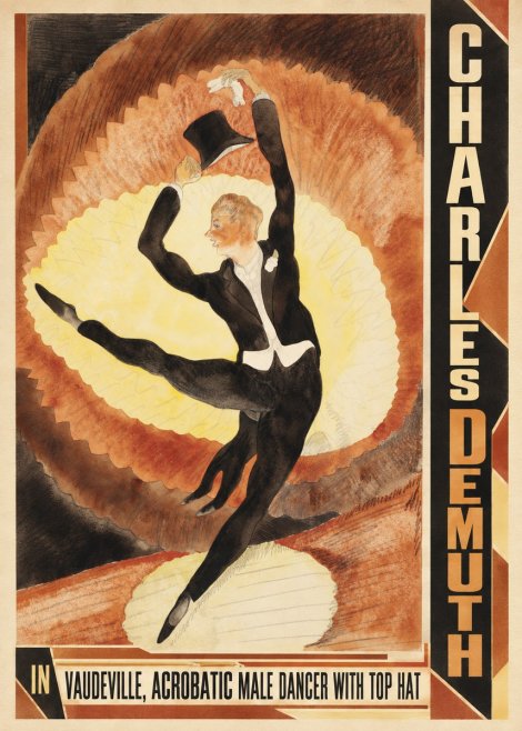 Charles Demuth In Vaudeville, Acrobatic Male Dancer with Top Hat No3 - Juliste