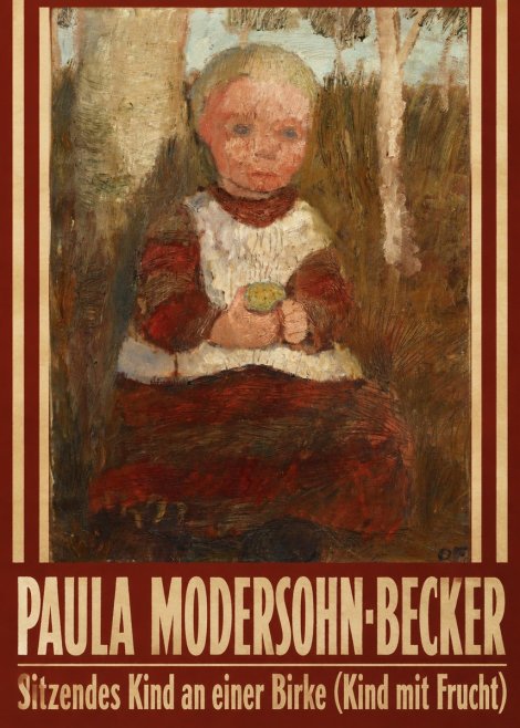 Paula Modersohn-Becker Sitzendes Kind an Einer Birke (Kind Mit Frucht) No4 - Juliste