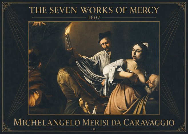 Michelangelo Merisi da Caravaggio The Seven Works of Mercy III No2 - Juliste