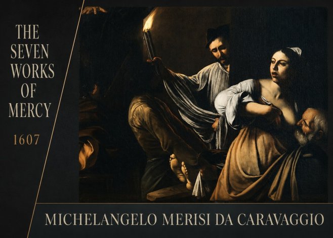 Michelangelo Merisi da Caravaggio The Seven Works of Mercy III No3 - Juliste