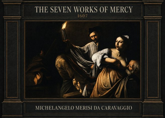 Michelangelo Merisi da Caravaggio The Seven Works of Mercy III No4 - Juliste