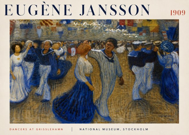 Eugène Jansson Dancers at Grisslehamn No6 - Juliste