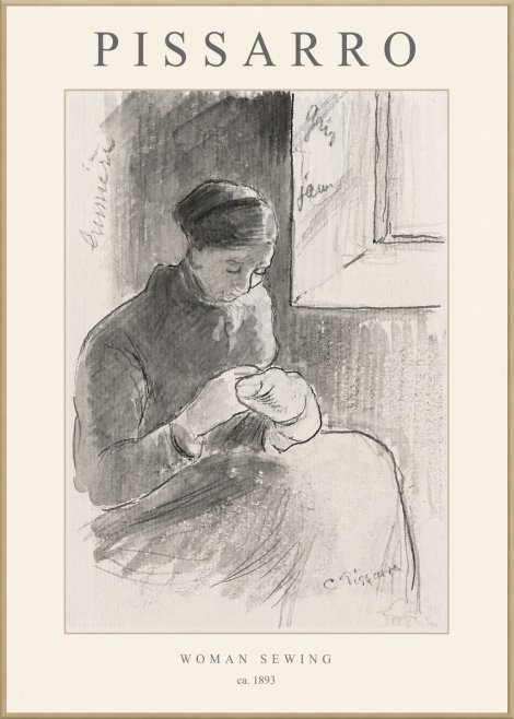 Pissarro Woman Sewing No1 - Juliste