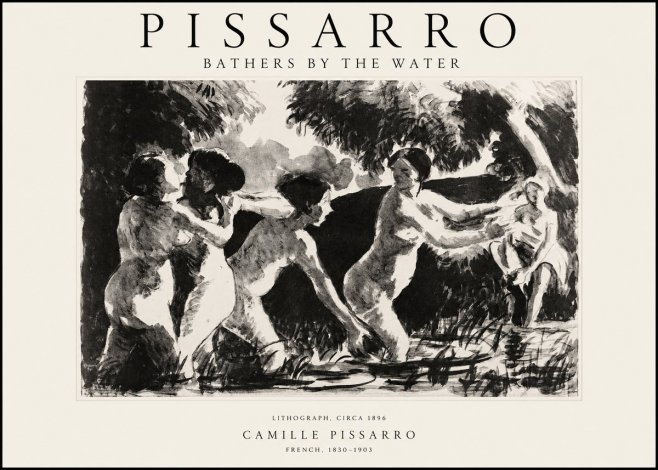 Pissarro Bathers by the Water No1 - Juliste