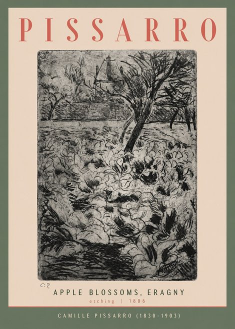 Pissarro Apple Blossoms, Eragny No2 - Juliste