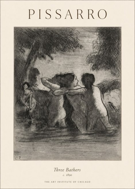 Pissarro Three Bathers No1 - Juliste