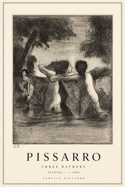 Pissarro Three Bathers No2 - Juliste