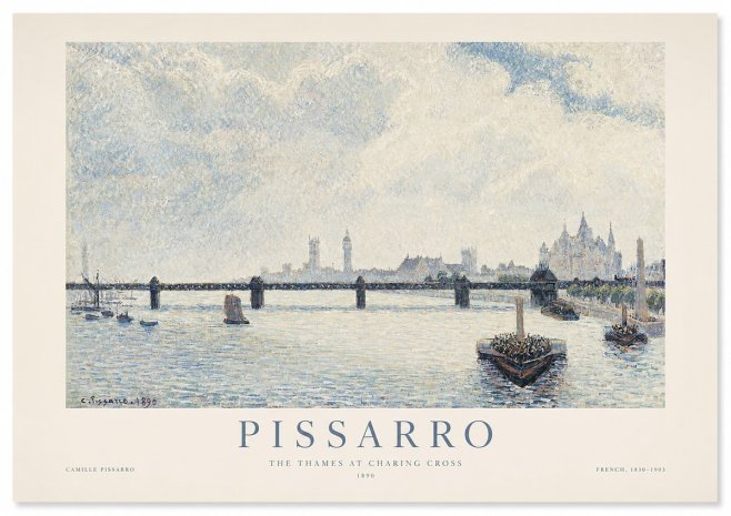 Pissarro The Thames at Charing Cross No1 - Juliste