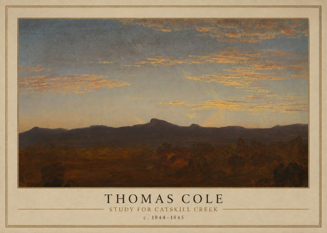 Thomas Cole Study for Catskill Creek I No1 - Juliste