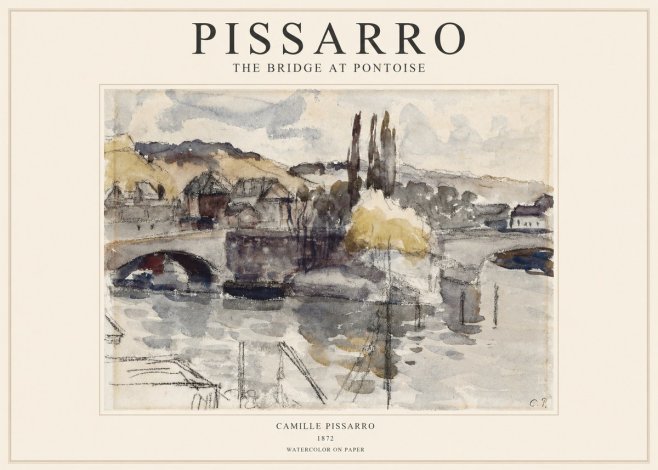 Pissarro The Bridge at Pontoise No1 - Juliste