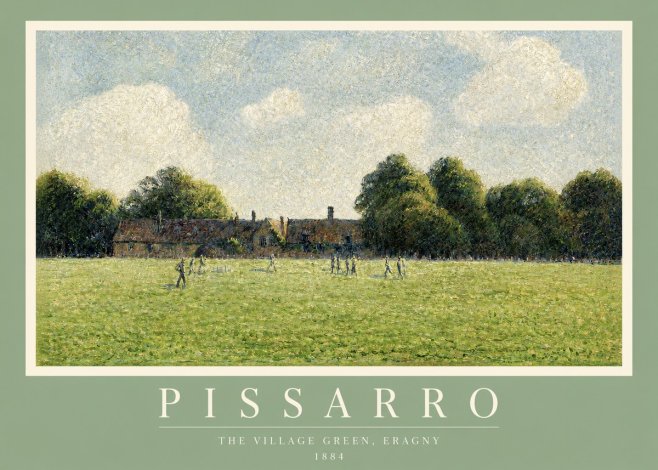 Pissarro The Village Green, Eragny No2 - Juliste