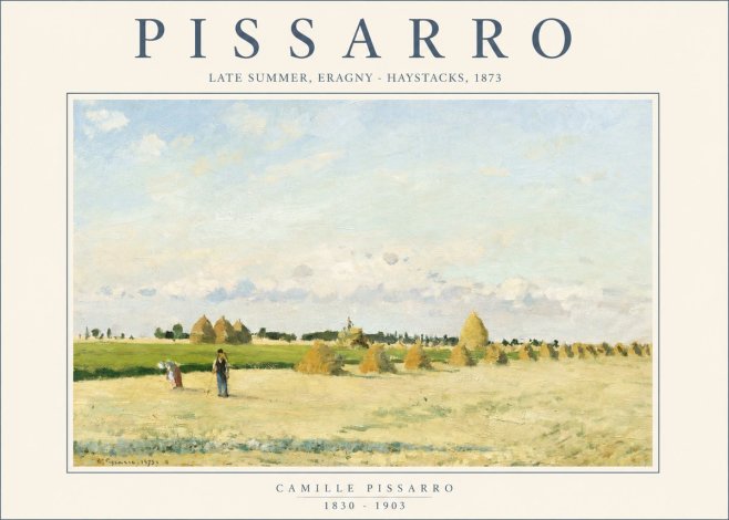 Pissarro Landscape with Haystacks, 1873 No2 - Juliste