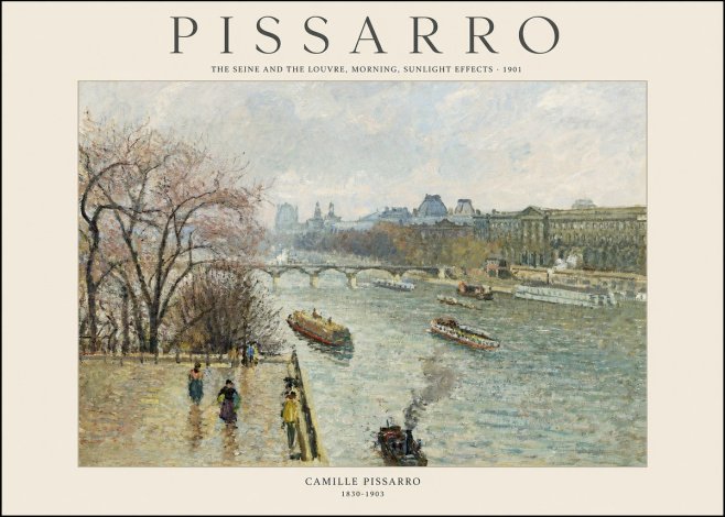 Pissarro The Seine and the Louvre, Morning, Sunlight Effects - 1901 No1 - Juliste