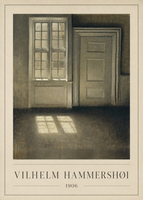 Vilhelm Hammershøi Interior. Sunlight on the Floor No1 - Juliste