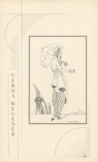 Gerda Wegener Elegant Figure with Parasol No2 - Juliste