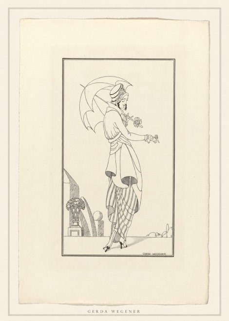 Gerda Wegener Elegant Figure with Parasol No4 - Juliste