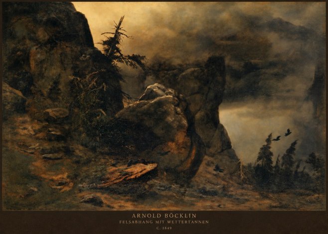 Arnold Böcklin Felsabhang Mit Wettertannen No2 - Juliste